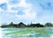 Xiamen gulangyu island watercolor