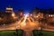 Xian street at night with light trails