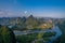 Xianggong Hill viewpoint panorama of Yangshuo landscape