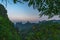 Xianggong Hill viewpoint view of Yangshuo landscape at dusk