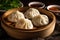 Xiaolongbao in bamboo steamer