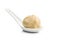 Xiaolongbao, traditional steamed dumplings in spoon. Xiao Long Bao buns isolated on white background