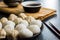 Xiaolongbao, traditional steamed dumplings. Xiao Long Bao buns on plate