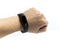 Xiaomi wristband 2, wearable gadget on mens wrist isolated white background