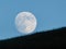 Xilinhot - A full moon rising above the hilly grassland in Xilinhot, Inner Mongolia, China. The sky behind it is cloudless