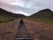 Xilinhot - A staircase leading to the top of a small hill in the suburbs of Inner Mongolia. The hills are overgrown with grass