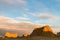 Xinjiang ghost town in sunset