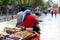 Xinjiang people selling dried fruit