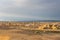 Xinjiang windy city oil field in sunset