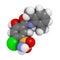 Xipamide diuretic drug molecule. Used in the treatment of hypertension high blood pressure.