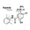 Xipamide molecule, chemical structure