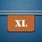 XL size clothing label -
