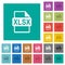 XLSX file format square flat multi colored icons