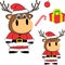 Xmas baby deer cartoon set