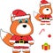 Xmas baby fox cartoon set