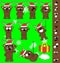 Xmas baby funny deer cartoon santa claus hat set