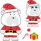 Xmas baby polar bear cartoon set