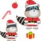 Xmas baby raccoon cartoon set