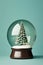 xmas backgrounding of a christmas tree with a glass ball on a blue background