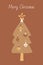 Xmas card decorated with boho Christmas tree
