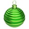 Xmas Christmas ball decoration closeup striper green