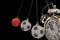 Xmas christmas soccer ball ornaments pendulum isolated - 3d rendering