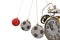 Xmas christmas soccer ball ornaments pendulum isolated - 3d rendering