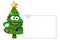 Xmas christmas tree mascot character blank card isolated