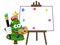 Xmas christmas tree mascot character painter brush artist blank