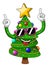 Xmas christmas tree mascot character sunglasses party isolated