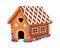 Xmas colorful gingerbread house. vector