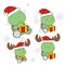 Xmas cute turtle baby cartoon set