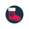 Xmas decoration sock flat icon.