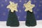 Xmas decorations crafts snow scenary crochet trees