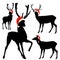Xmas deer silhouette design set