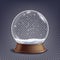 Xmas Empty Snow Globe Vector. Winter Christmas Design Element.Glass Sphere On A Stand. Isolated On Transparent