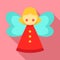 Xmas fairy icon, flat style