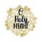 Xmas golden wreath and Holy Night