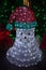 Xmas illuminated neon snowman with santa hat