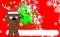 Xmas little deer cartoon santa claus hat background