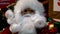 Xmas. Panorama and close-up of a toy Santa Claus.