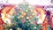 Xmas. Panorama of a colorful Christmas tree.