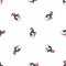Xmas penguin bell pattern seamless vector