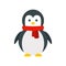 Xmas penguin icon, flat style