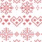 Xmas seamless Nordic pattern with stars snowflakes hearts