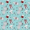 Xmas seamless pattern-party-blue background