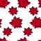 Xmas seamless pattern with poinsettia star plant