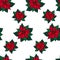 Xmas seamless pattern with poinsettia star plant