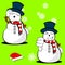Xmas snowman cartoon expression set05