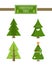 Xmas Tree Advert Sale Board, Set of Spruce Icons